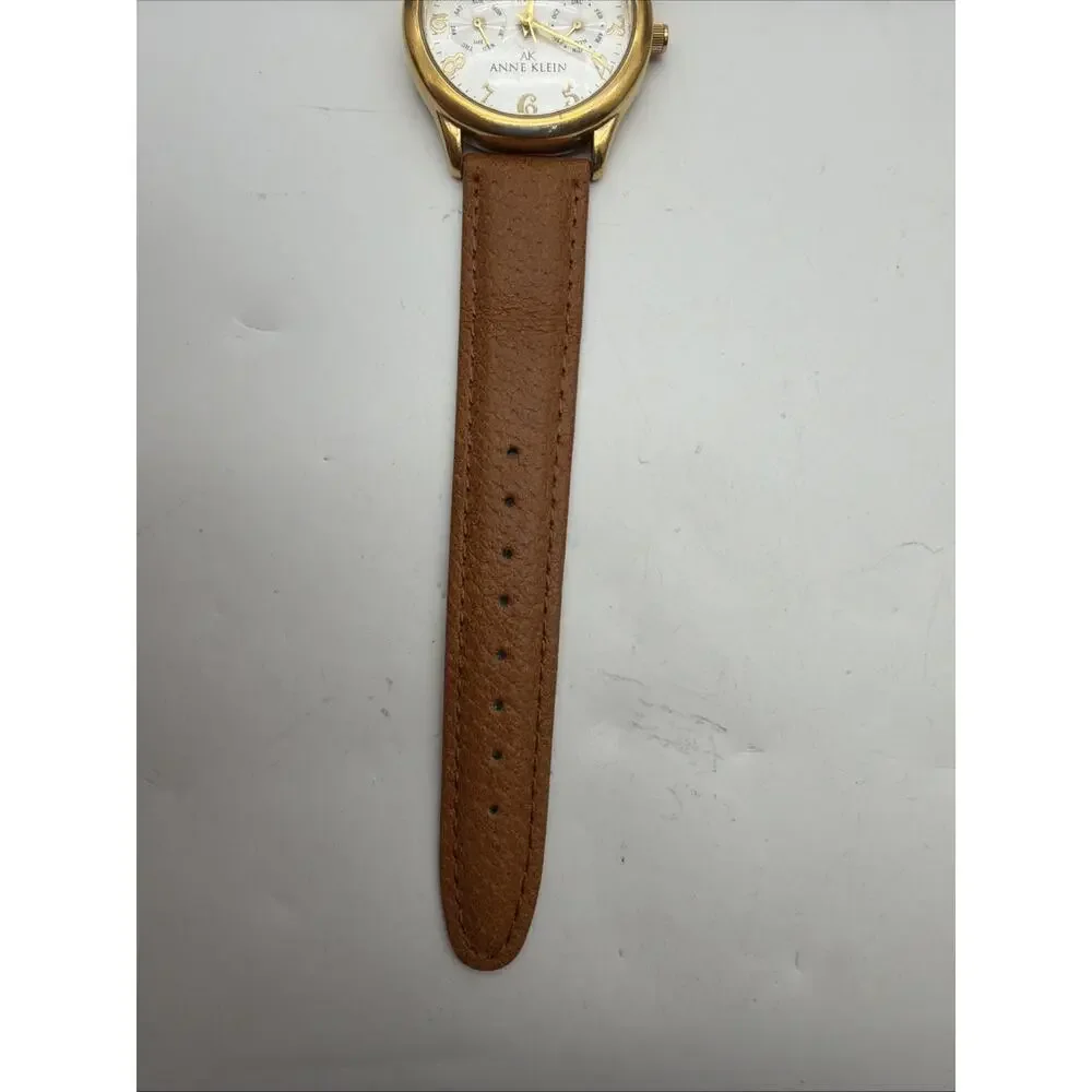 Vintage Anne Klein 35mm Watch 10/4824-5LSET 6P05 Multifunction Gold Tone Unisex